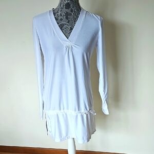 Athleta White V-Neck Women's dress tunic.Size S